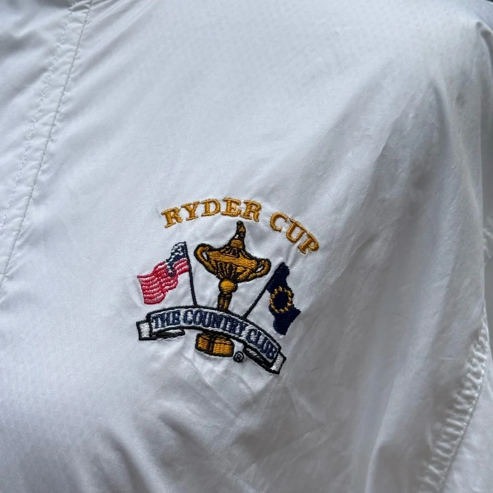 1990 Polo Ralph Lauren Ryder Cupwhite wind white sports bomber jacket - Picture 3 of 11